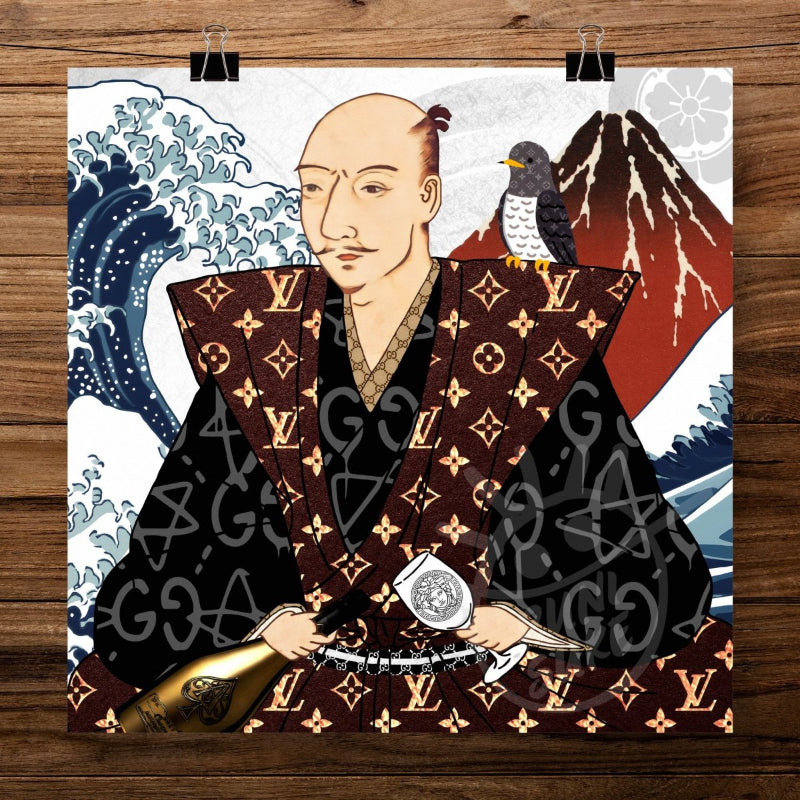 織田信長 葛飾北斎 オマージュ アートポスター アートパネル グラフィックアート