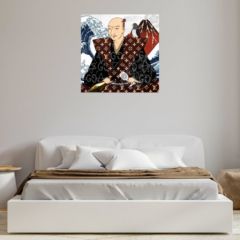 織田信長 葛飾北斎 オマージュ アートポスター アートパネルのベットルームイメージ